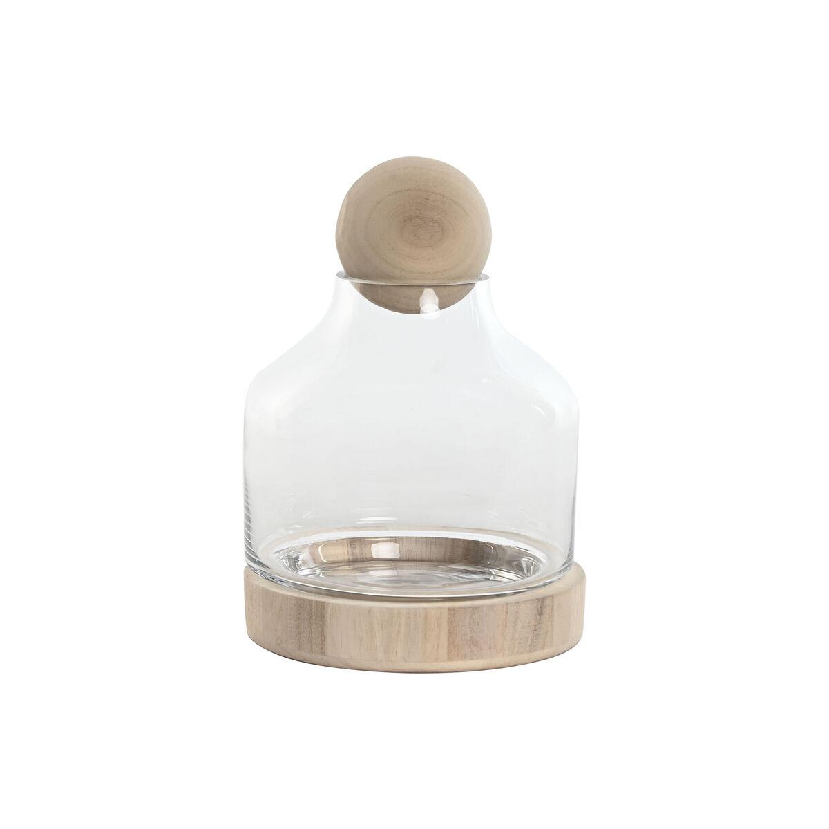 Vase Home ESPRIT Gennemsigtig Natur Træ Krystal 18 x 18 x 24 cm Vase Home ESPRIT Gennemsigtig Natur Træ Krystal 18 x 18 x 24 cm