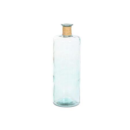 Vase Home ESPRIT Gennemsigtig Siv Genbrugsglas Natur 25 x 25 x 75 cm
