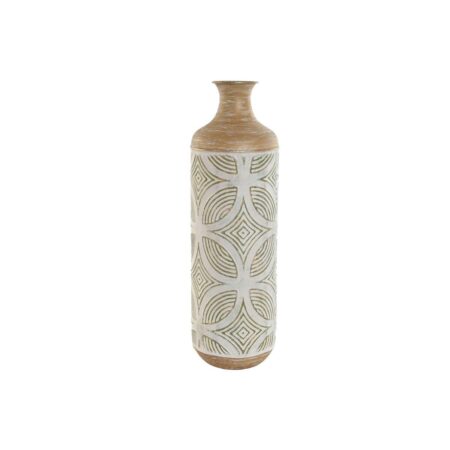 Vase Home ESPRIT Grøn Beige Natur Metal Tropisk 18 x 18 x 56 cm