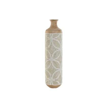 Vase Home ESPRIT Grøn Beige Natur Metal Tropisk 18 x 18 x 66 cm
