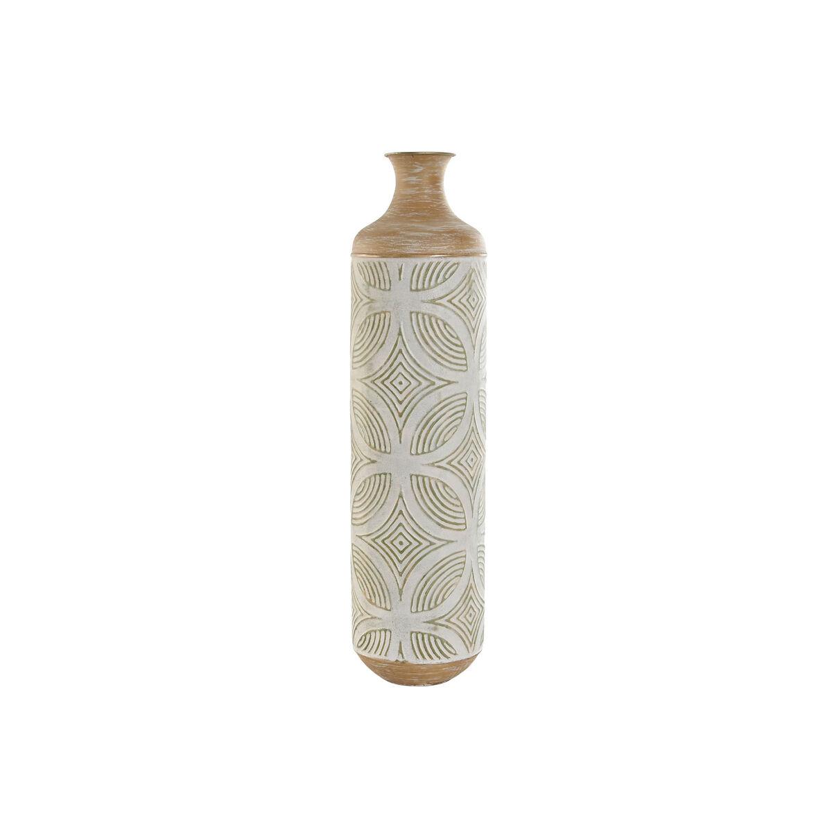Vase Home ESPRIT Grøn Beige Natur Metal Tropisk 18 x 18 x 66 cm Vase Home ESPRIT Grøn Beige Natur Metal Tropisk 18 x 18 x 66 cm