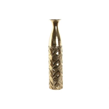 Vase Home ESPRIT Gylden Metal 14 x 14 x 69 cm