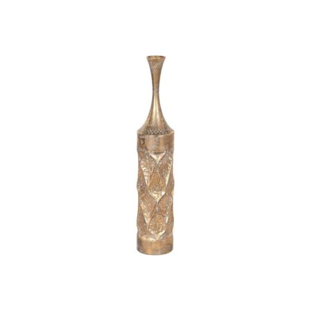 Vase Home ESPRIT Gylden Metal 15 x 15 x 77 cm