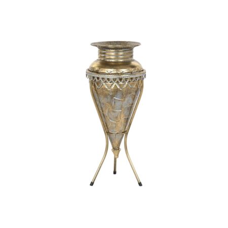 Vase Home ESPRIT Gylden Metal 24 x 24 x 57 cm