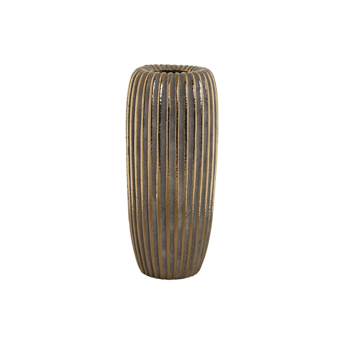 Vase Home ESPRIT Gylden Stentøj Moderne 17 x 17 x 39 cm Vase Home ESPRIT Gylden Stentøj Moderne 17 x 17 x 39 cm