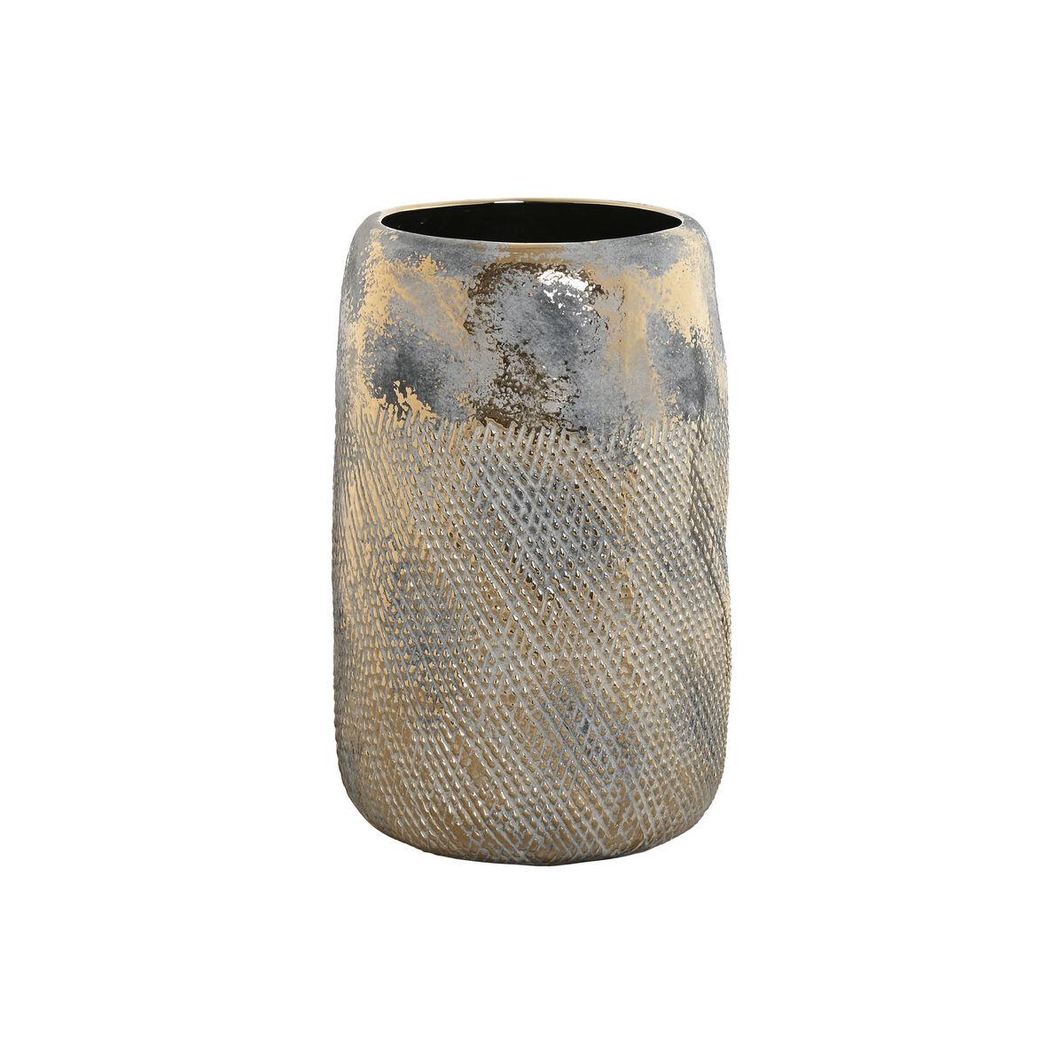 Vase Home ESPRIT Gylden To-farvet Stentøj Moderne Ældet overflade 22 x 22 x 34 cm Vase Home ESPRIT Gylden To-farvet Stentøj Moderne Ældet overflade 22 x 22 x 34 cm