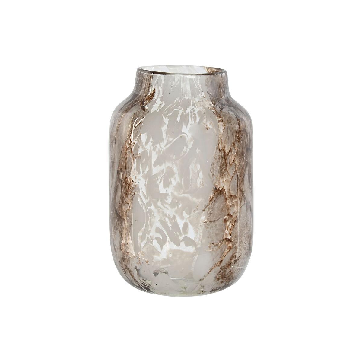 Vase Home ESPRIT Hvid Brun Krystal Moderne 13 x 13 x 19,5 cm Vase Home ESPRIT Hvid Brun Krystal Moderne 13 x 13 x 19,5 cm