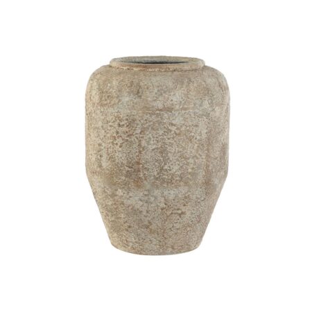 Vase Home ESPRIT Hvid Brun Metal 23,5 x 23,5 x 30 cm