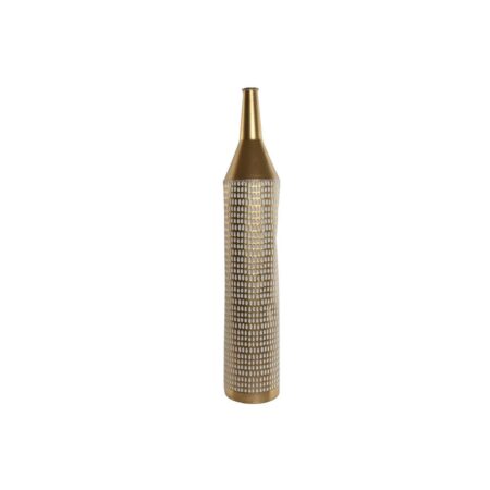 Vase Home ESPRIT Hvid Gylden Metal Moderne 14,5 X 14,5 X 82 cm