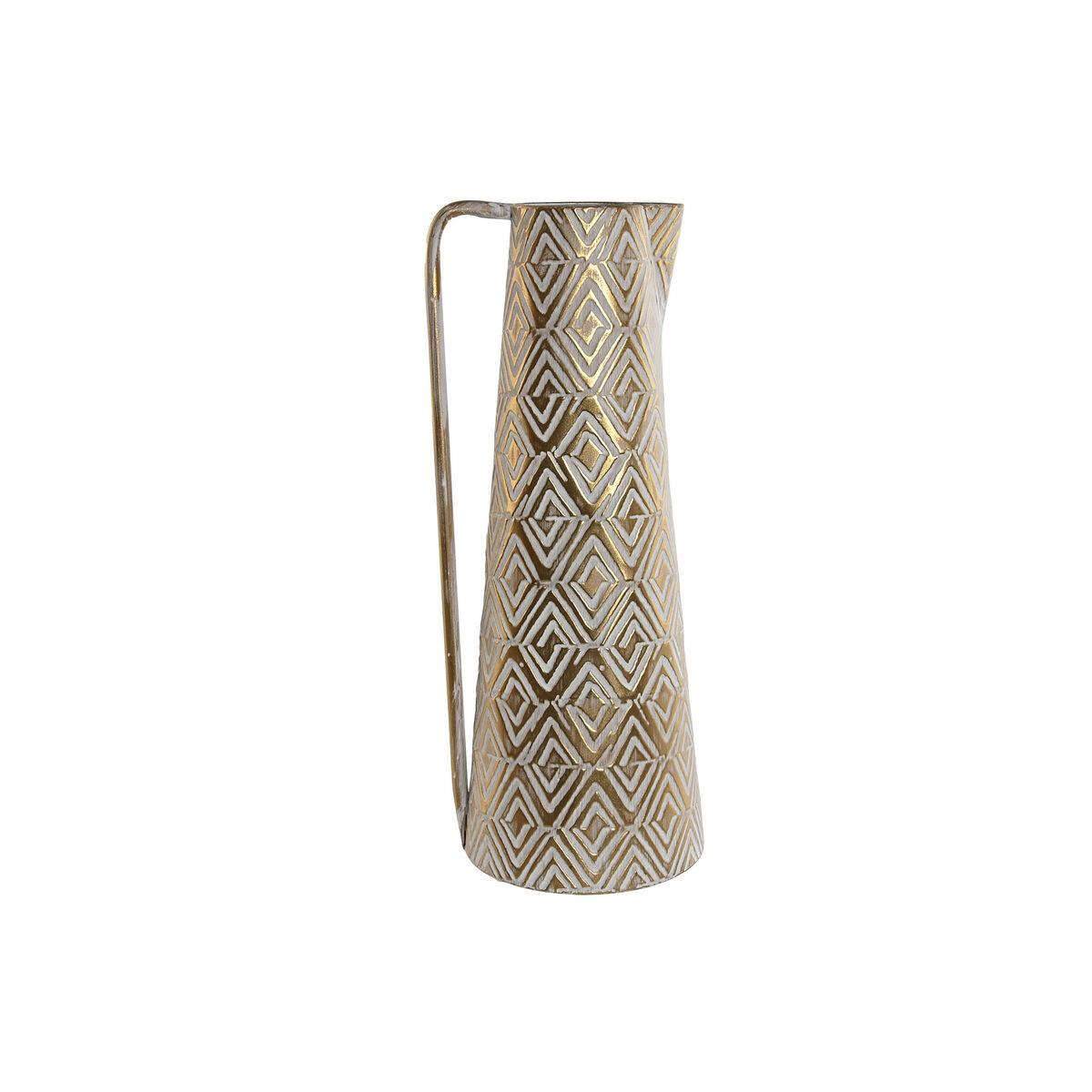 Vase Home ESPRIT Hvid Gylden Metal Moderne 24,5 X 24,5 X 66 cm Vase Home ESPRIT Hvid Gylden Metal Moderne 24,5 X 24,5 X 66 cm
