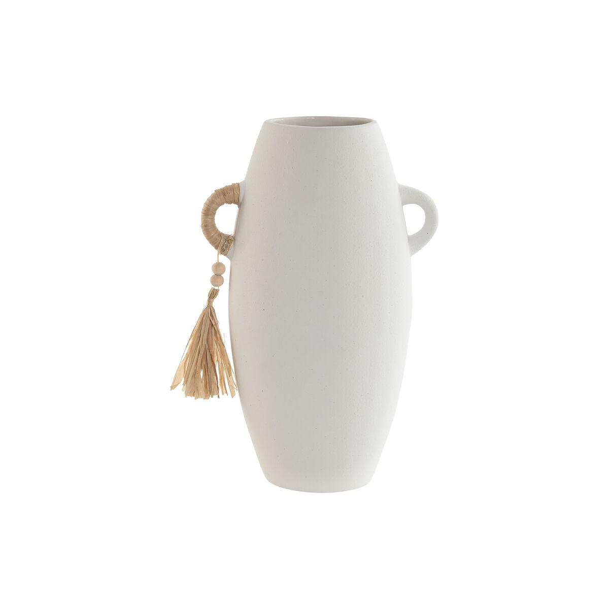 Vase Home ESPRIT Hvid Natur Stentøj 17 x 13 x 26 cm Vase Home ESPRIT Hvid Natur Stentøj 17 x 13 x 26 cm