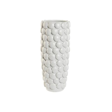 Vase Home ESPRIT Hvid Stentøj Middelhavet 16,5 x 16,5 x 38,5 cm