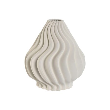 Vase Home ESPRIT Hvid Stentøj Moderne 22 x 22 x 26 cm