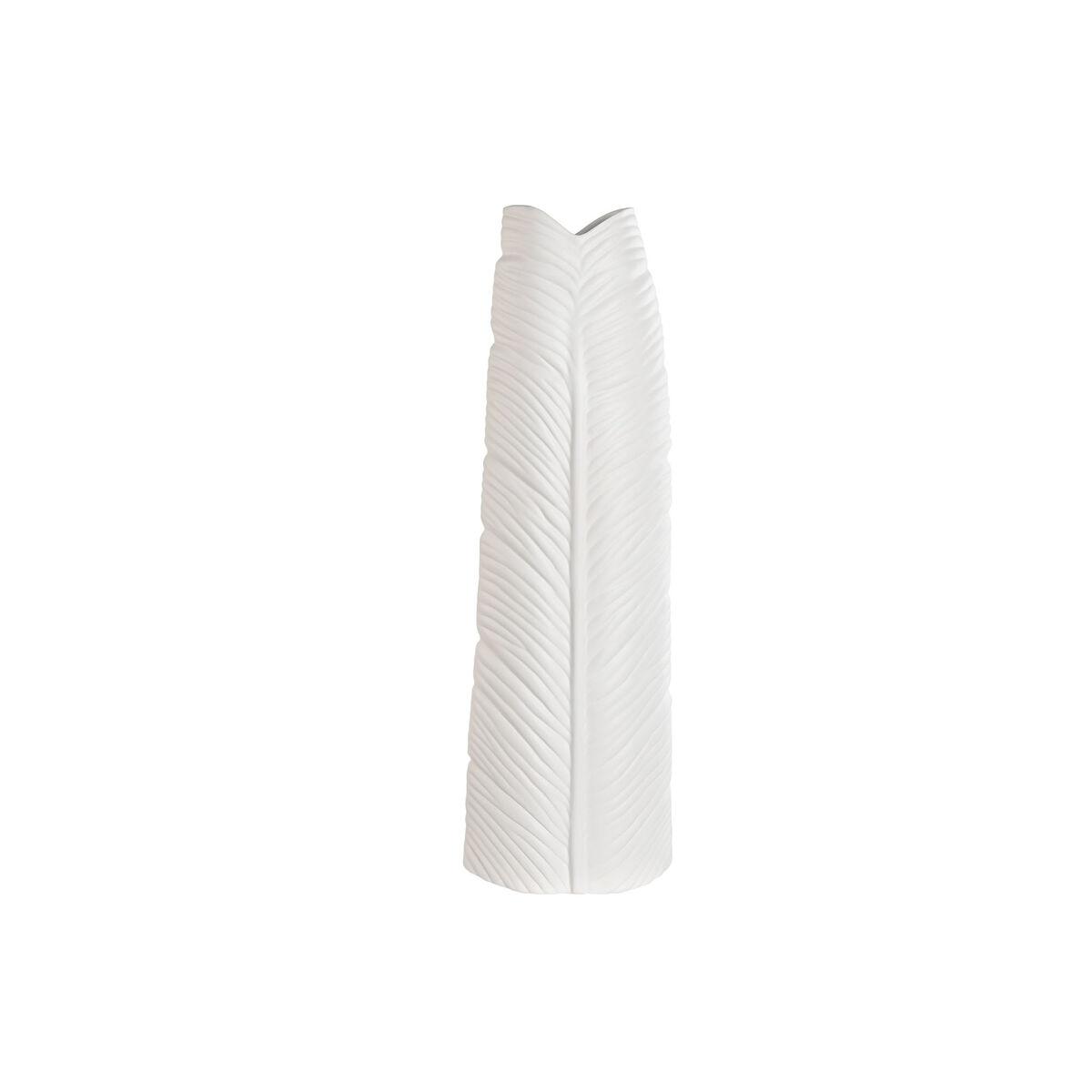 Vase Home ESPRIT Hvid Stentøj Tropisk Blad af en plante 33 x 10 x 70 cm Vase Home ESPRIT Hvid Stentøj Tropisk Blad af en plante 33 x 10 x 70 cm