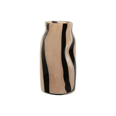 Vase Home ESPRIT Sort Flødefarvet Krystal Moderne 15 x 15 x 29,2 cm
