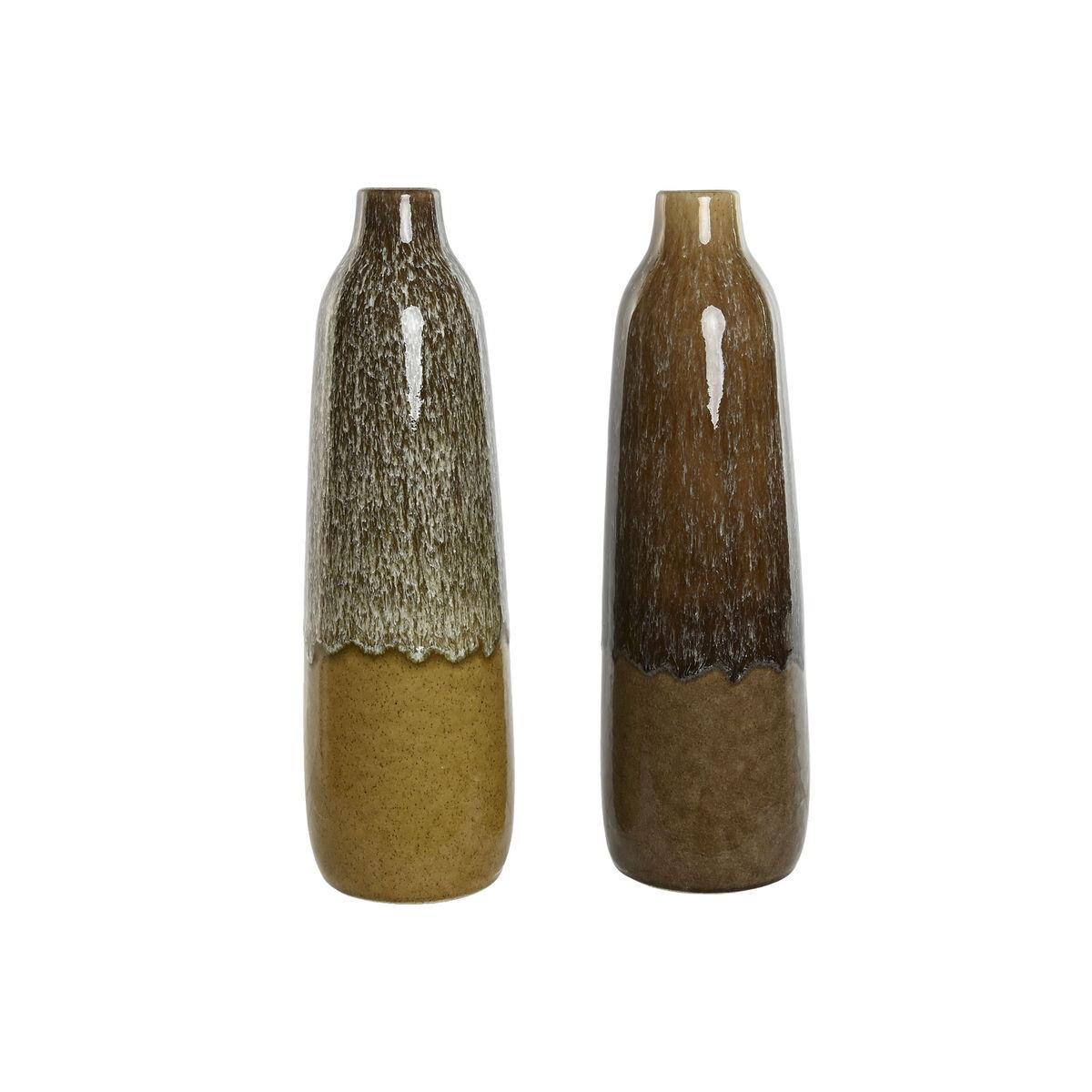 Vase Home ESPRIT To-farvet Keramik 12 x 12 x 41 cm (2 enheder) Vase Home ESPRIT To-farvet Keramik 12 x 12 x 41 cm (2 enheder)