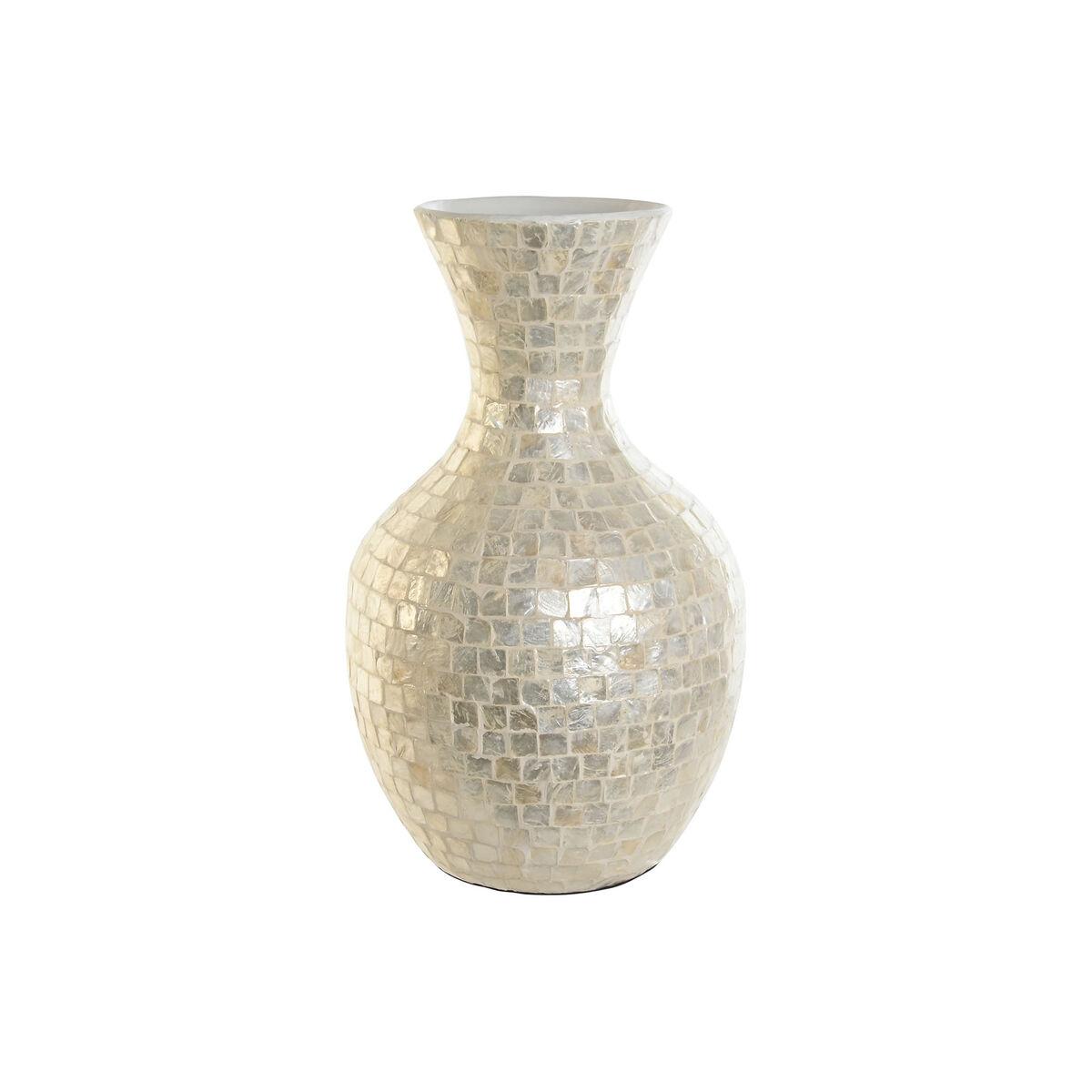 Vase Hvid Bambus Perlemor Natur Blad af en plante Middelhavet 31 x 31 x 51,5 cm Vase Hvid Bambus Perlemor Natur Blad af en plante Middelhavet 31 x 31 x 51,5 cm