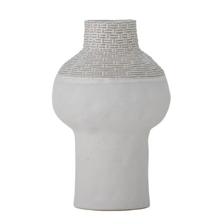 Vase "Iyore" hvid m/ mønster - Bloomingville - H: 23 cm