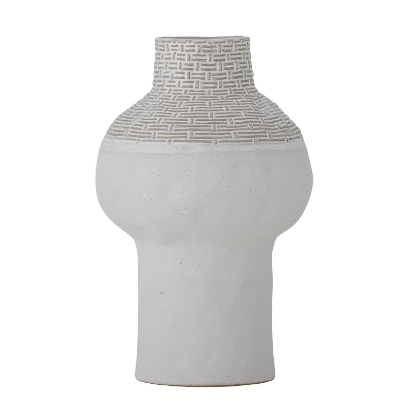 Vase "Iyore" hvid m/ mønster - Bloomingville - H: 23 cm Vase "Iyore" hvid m/ mønster - Bloomingville - H: 23 cm