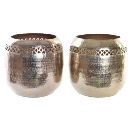 Vase Kobber 24 x 24 x 22 cm Gylden Aluminium Araber Udstansning (2 enheder)