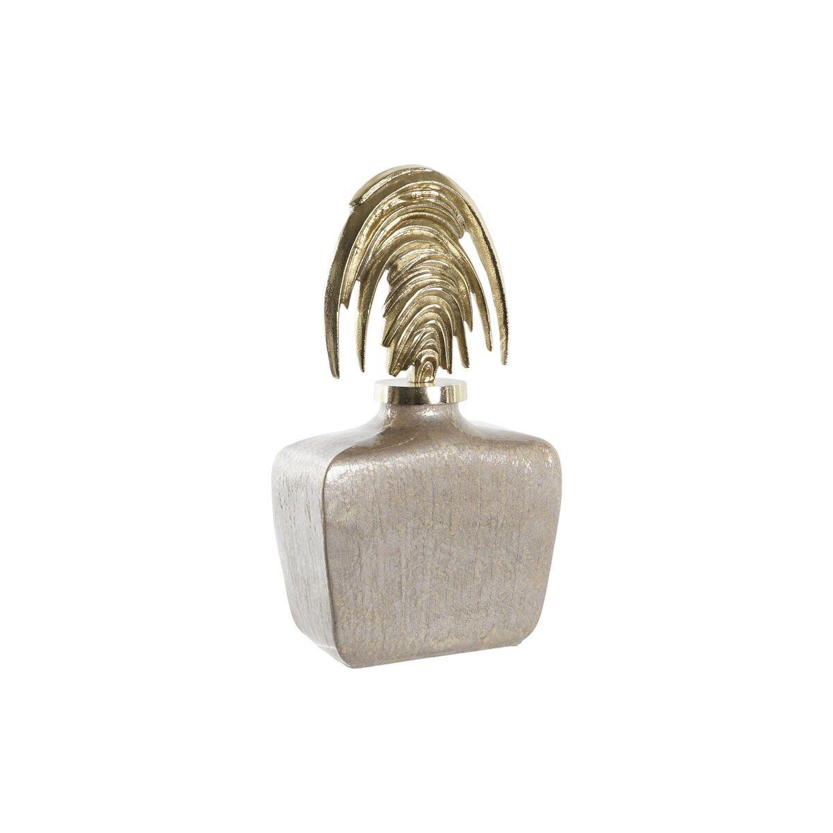 Vase Krystal Beige Gylden Aluminium (28 x 11 x 45 cm) Vase Krystal Beige Gylden Aluminium (28 x 11 x 45 cm)