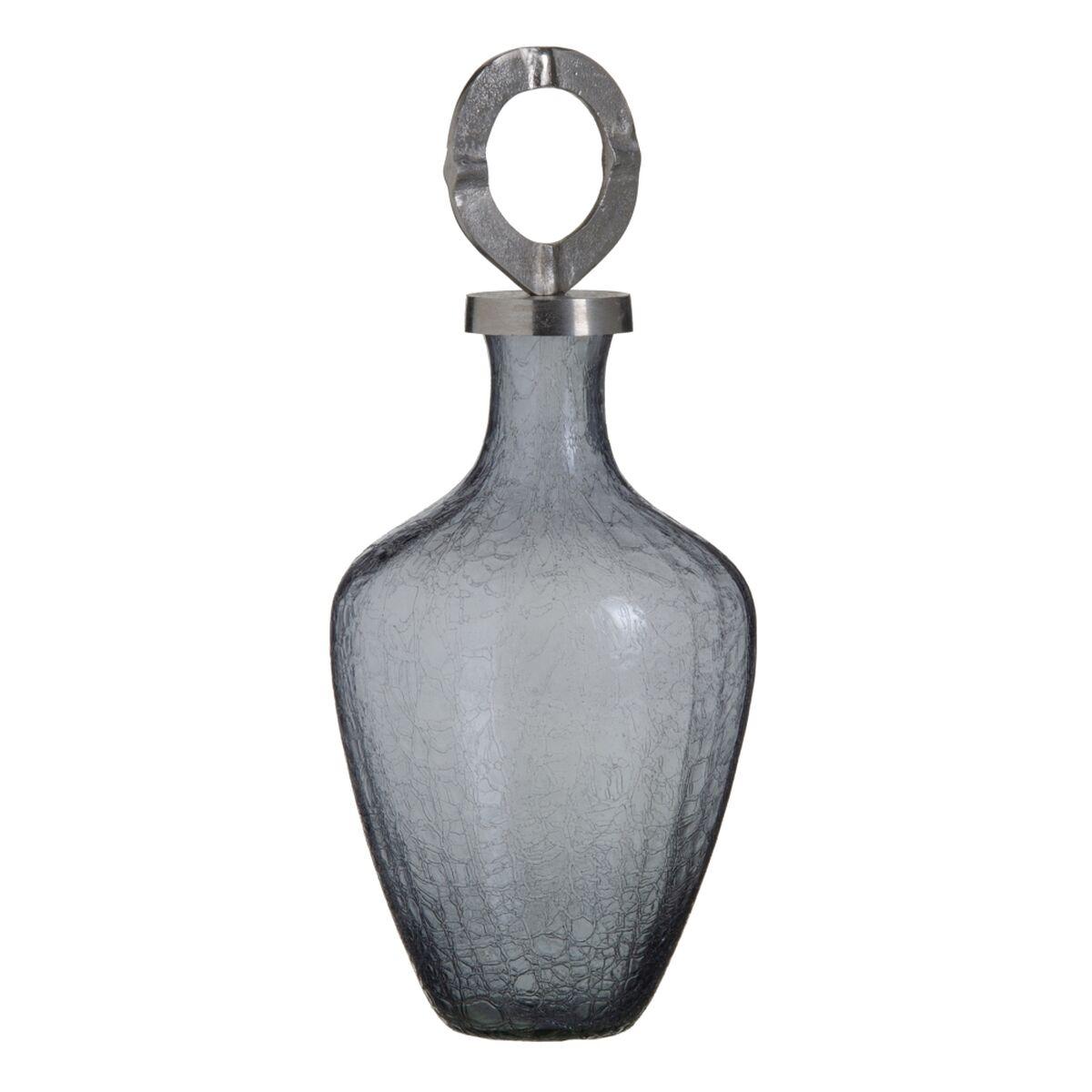 Vase Krystal Grå Metal Sølv 23 x 23 x 47 cm Vase Krystal Grå Metal Sølv 23 x 23 x 47 cm