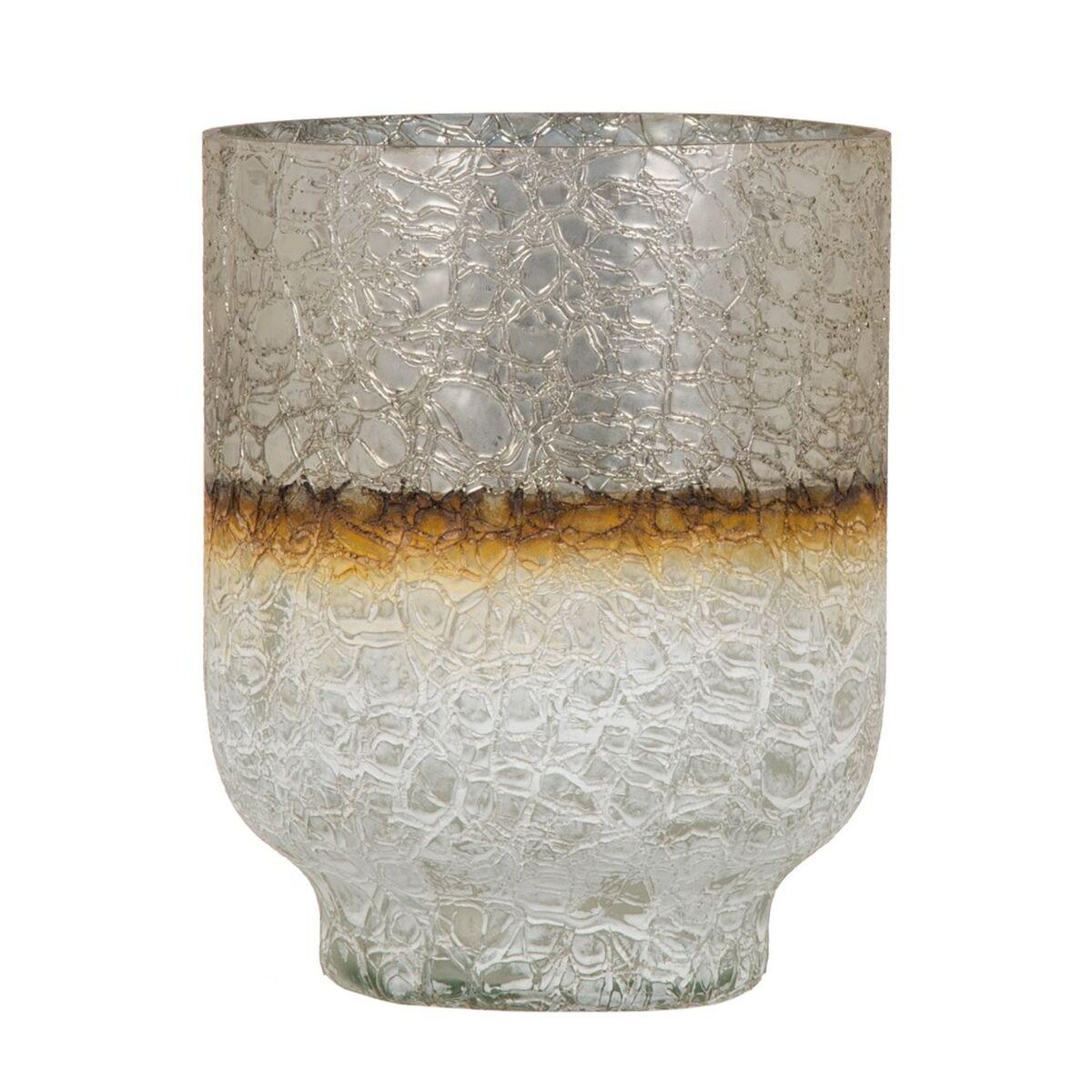 Vase Krystal Gylden Hvid 15 x 15 x 19 cm Vase Krystal Gylden Hvid 15 x 15 x 19 cm