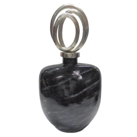 Vase Krystal Sølvfarvet Sort Aluminium Moderne (23 x 13 x 41 cm)