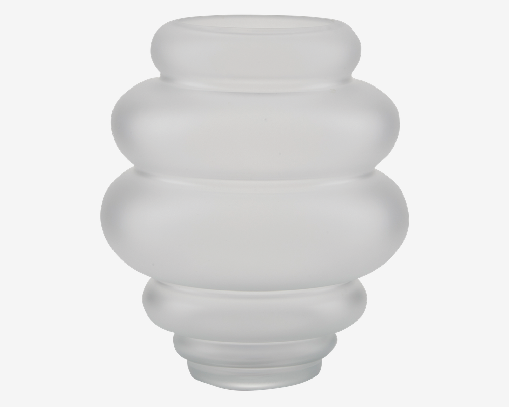 Vase M/Ringe Hvid H.25cm Vase M/Ringe Hvid H.25cm