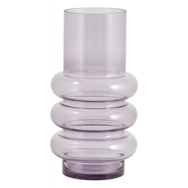 Vase "Maui" m/ 3 ringe lys lilla - Nordal H: 26,5 cm Vase "Maui" m/ 3 ringe lys lilla - Nordal H: 26,5 cm