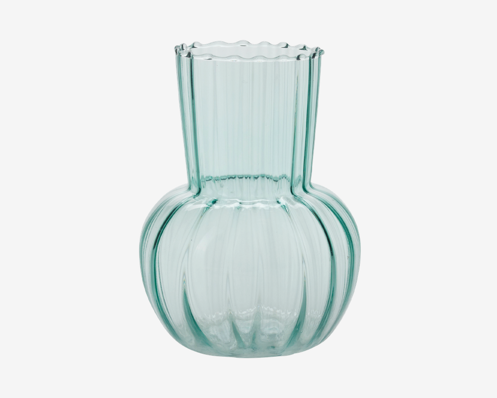 Vase Med Riller Mint Vase Med Riller Mint
