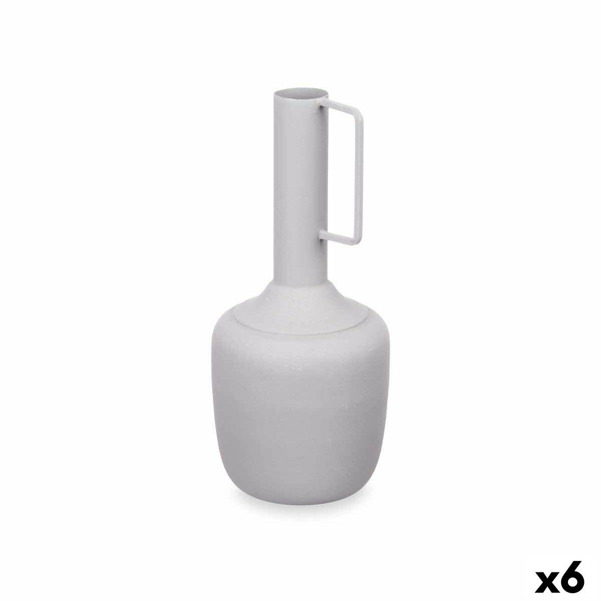 Vase Med håndtag Grå Stål 12 x 30 x 12 cm (6 enheder) Vase Med håndtag Grå Stål 12 x 30 x 12 cm (6 enheder)
