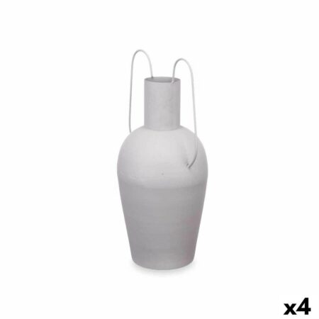 Vase Med håndtag Grå Stål 24 x 45 x 18 cm (4 enheder)