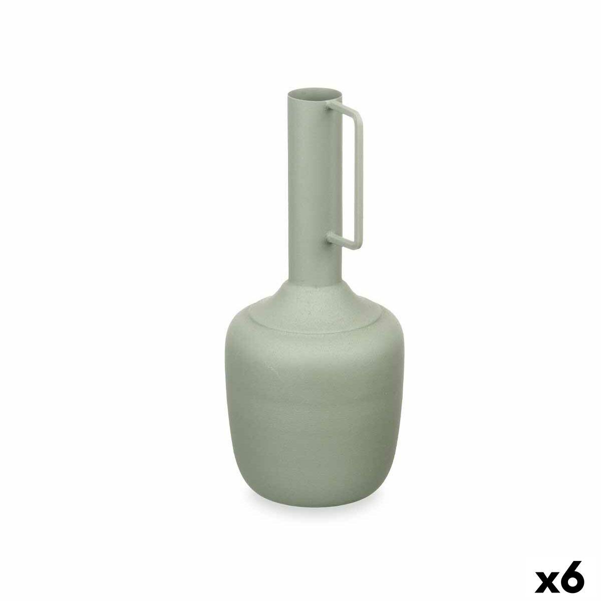 Vase Med håndtag Grøn Stål 12 x 30 x 12 cm (6 enheder) Vase Med håndtag Grøn Stål 12 x 30 x 12 cm (6 enheder)