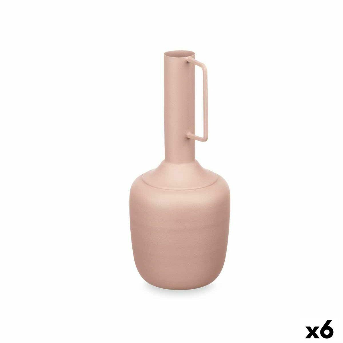 Vase Med håndtag Sand Stål 12 x 30 x 12 cm (6 enheder) Vase Med håndtag Sand Stål 12 x 30 x 12 cm (6 enheder)