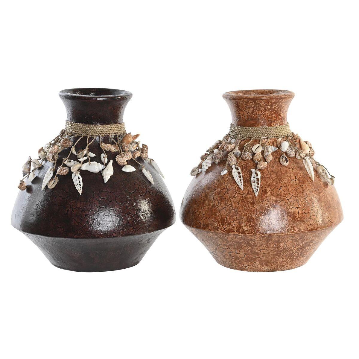 Vase Multifarvet Bambus Muslinger 30 x 30 x 32 cm (2 enheder) Vase Multifarvet Bambus Muslinger 30 x 30 x 32 cm (2 enheder)