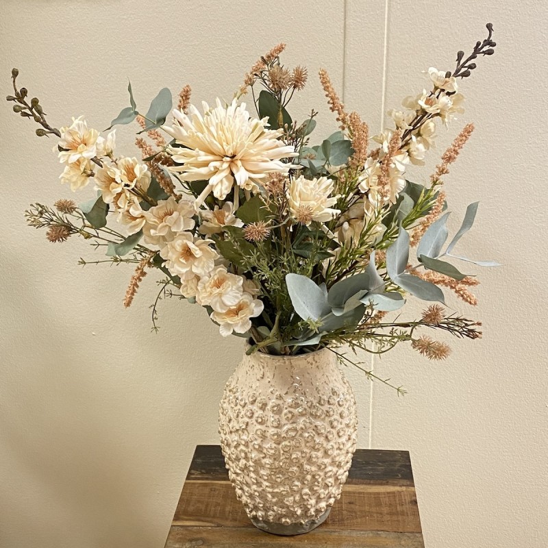 Vase "Norman" cremet brun m/ knopper - Nordal - H: 24 cm Vase "Norman" cremet brun m/ knopper - Nordal - H: 24 cm