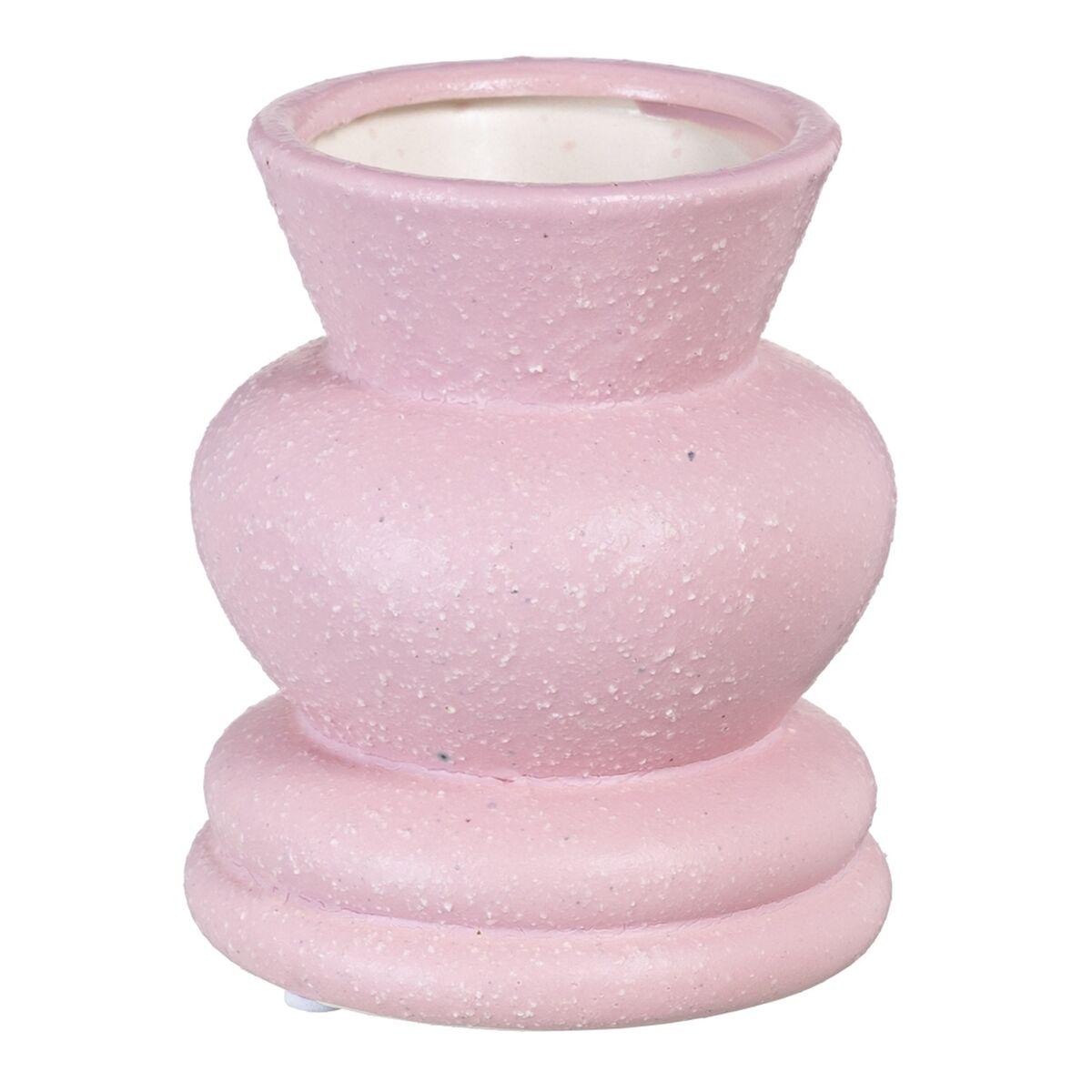 Vase Pink Keramik 10,5 x 10,5 x 13 cm Vase Pink Keramik 10,5 x 10,5 x 13 cm