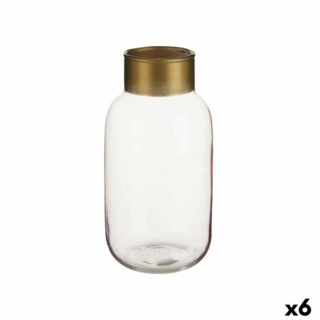 Vase - Pink/Gylden glas, 11,5 × 24 cm (6 stk.)