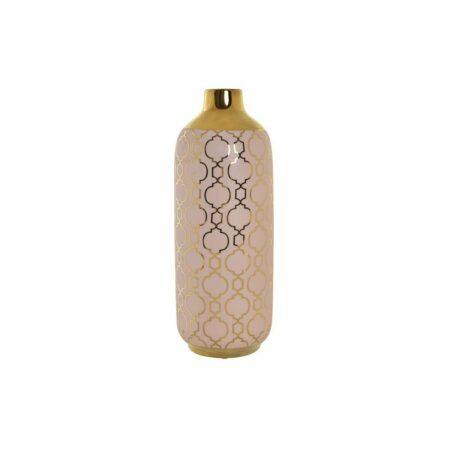 Vase Porcelæn Pink Gylden Orientalsk (15 x 15 x 41,5 cm)