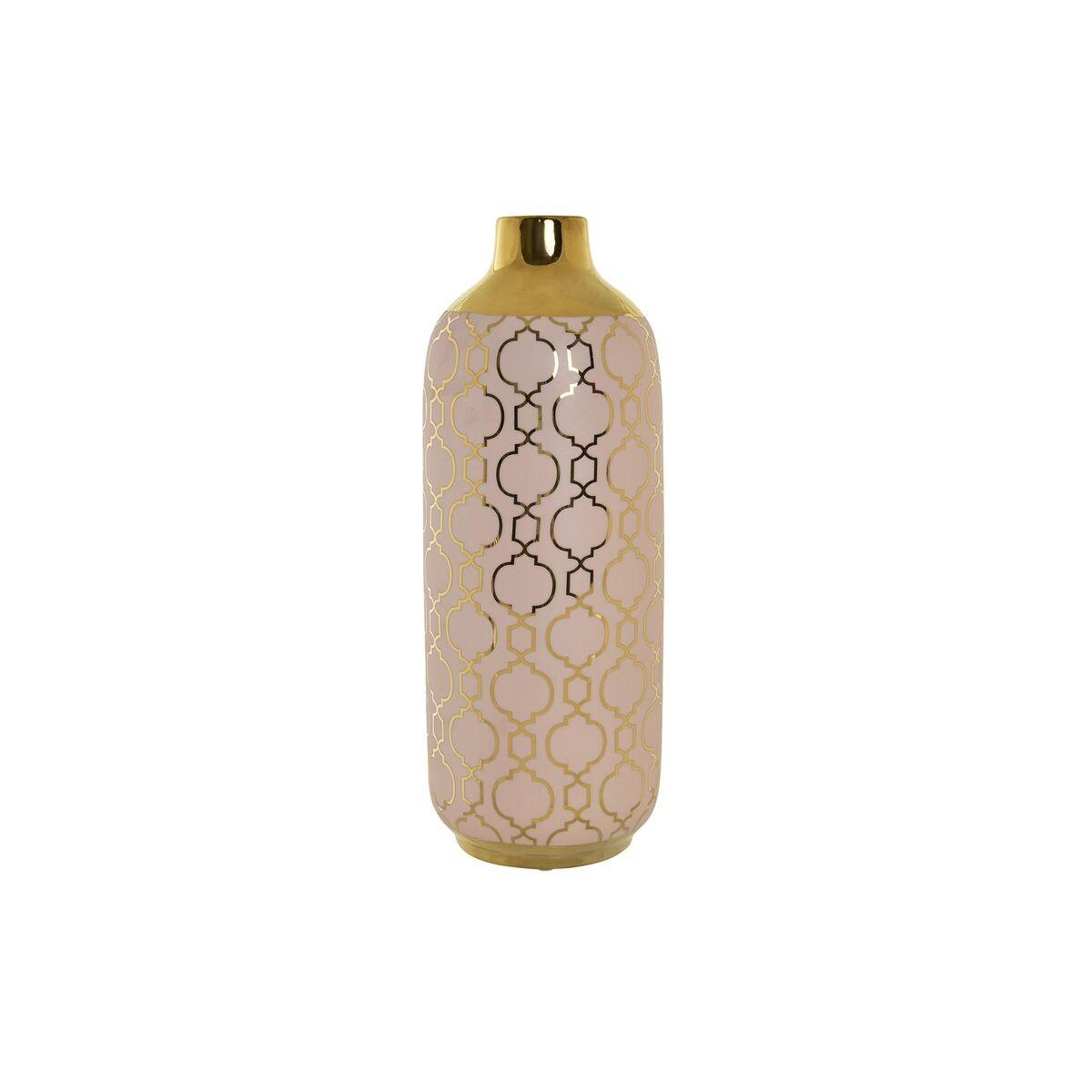 Vase Porcelæn Pink Gylden Orientalsk (15 x 15 x 41,5 cm) Vase Porcelæn Pink Gylden Orientalsk (15 x 15 x 41,5 cm)