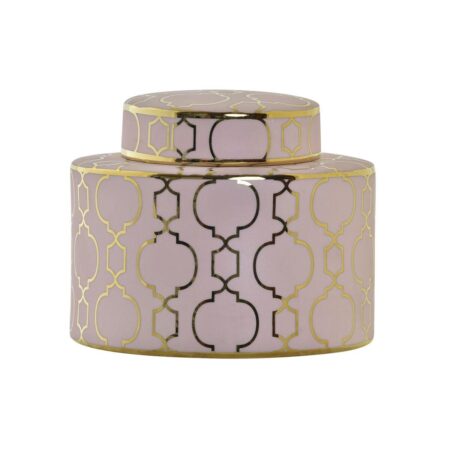 Vase Porcelæn Pink Gylden Orientalsk Chromsalt 18 x 18 x 16 cm