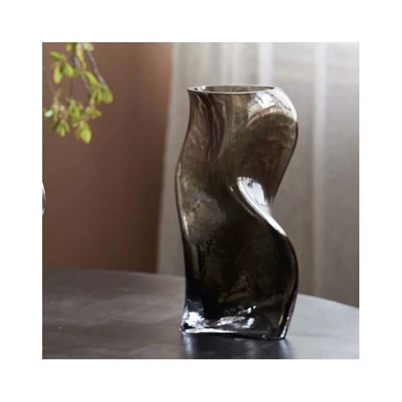 Vase "Sable" snoet glas grå - Nordal - H: 30 cm