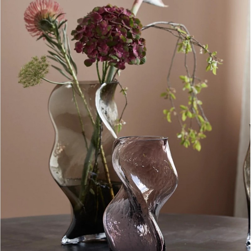 Vase "Sable" snoet glas grå - Nordal - H: 39 cm Vase "Sable" snoet glas grå - Nordal - H: 39 cm