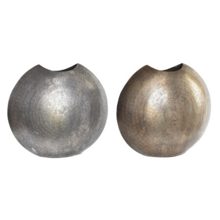 Vase Sølvfarvet 36 x 14 x 33 cm Gylden Aluminium (2 enheder)
