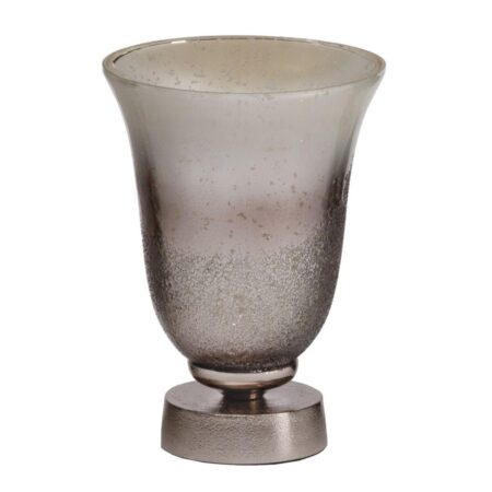 Vase Sølvfarvet Aluminium Krystal 17 x 17 x 22 cm