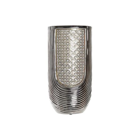 Vase Sølvfarvet Gylden Stentøj (24 x 13 x 47 cm)