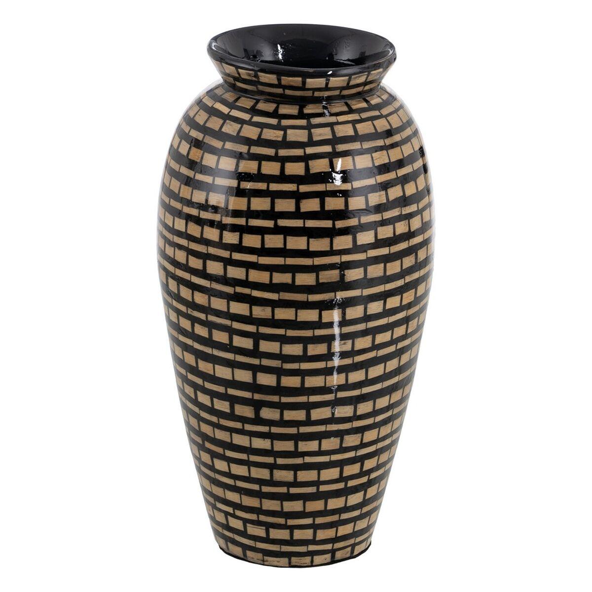 Vase Sort Beige Bambus 21 x 21 x 40 cm Vase Sort Beige Bambus 21 x 21 x 40 cm