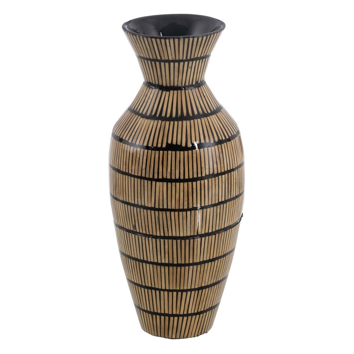 Vase Sort Beige Bambus 22 x 22 x 52 cm Vase Sort Beige Bambus 22 x 22 x 52 cm