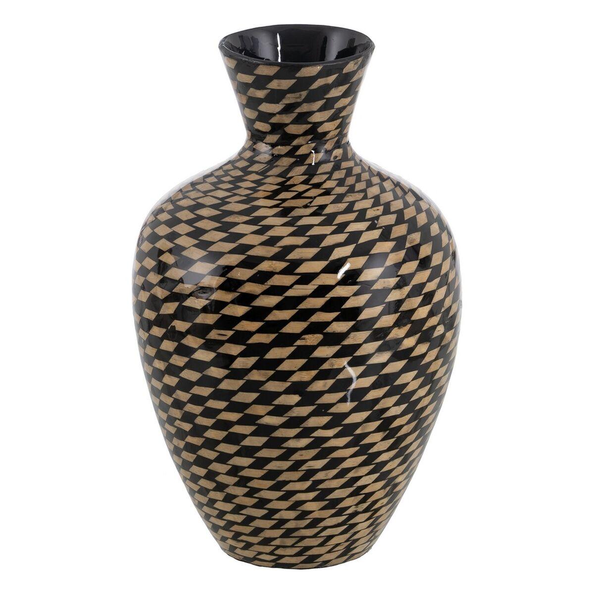 Vase Sort Beige Bambus 28 x 28 x 46 cm Vase Sort Beige Bambus 28 x 28 x 46 cm